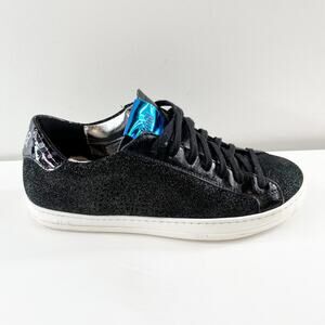 P448 John Sparkle Glitter Skateboard Shoes Sneakers Black 37 / 7